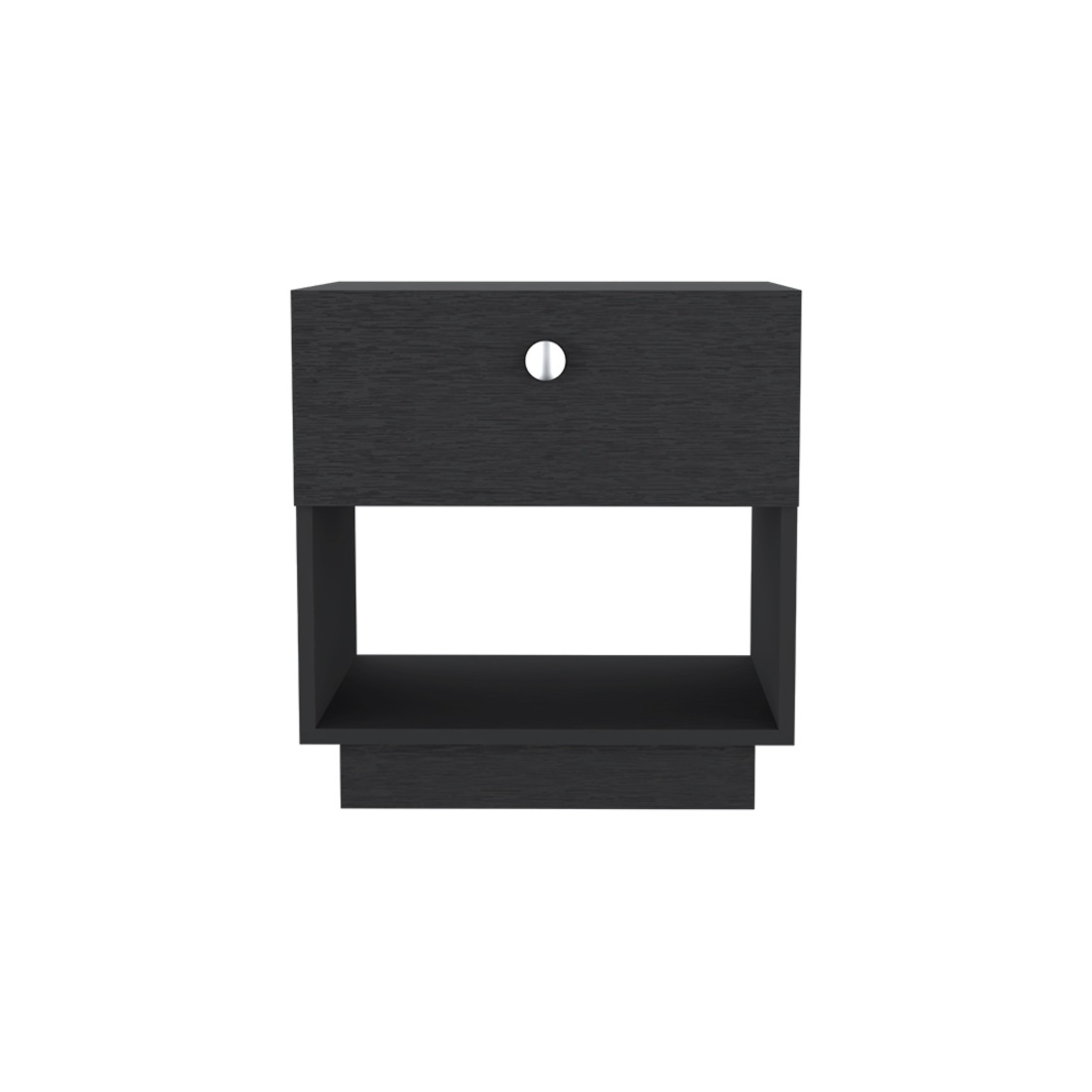 20" Black Wood One Drawer Nightstand