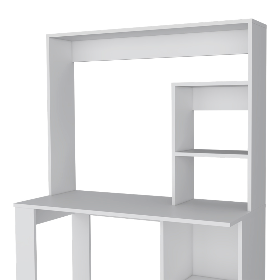 39" White Wood Computer Desk With Hutch