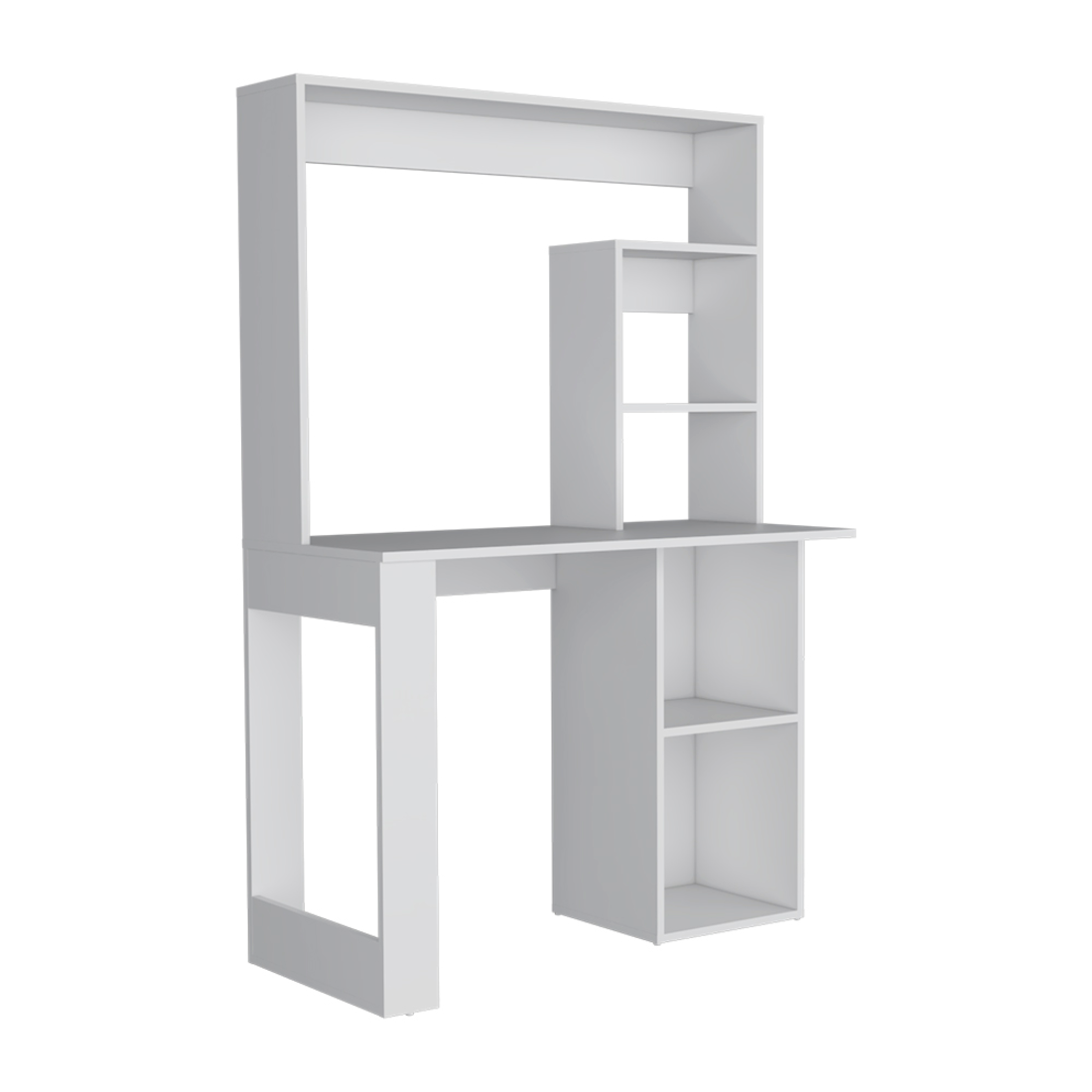 39" White Wood Computer Desk With Hutch