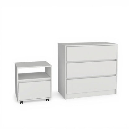 Two Piece White Bedroom Set