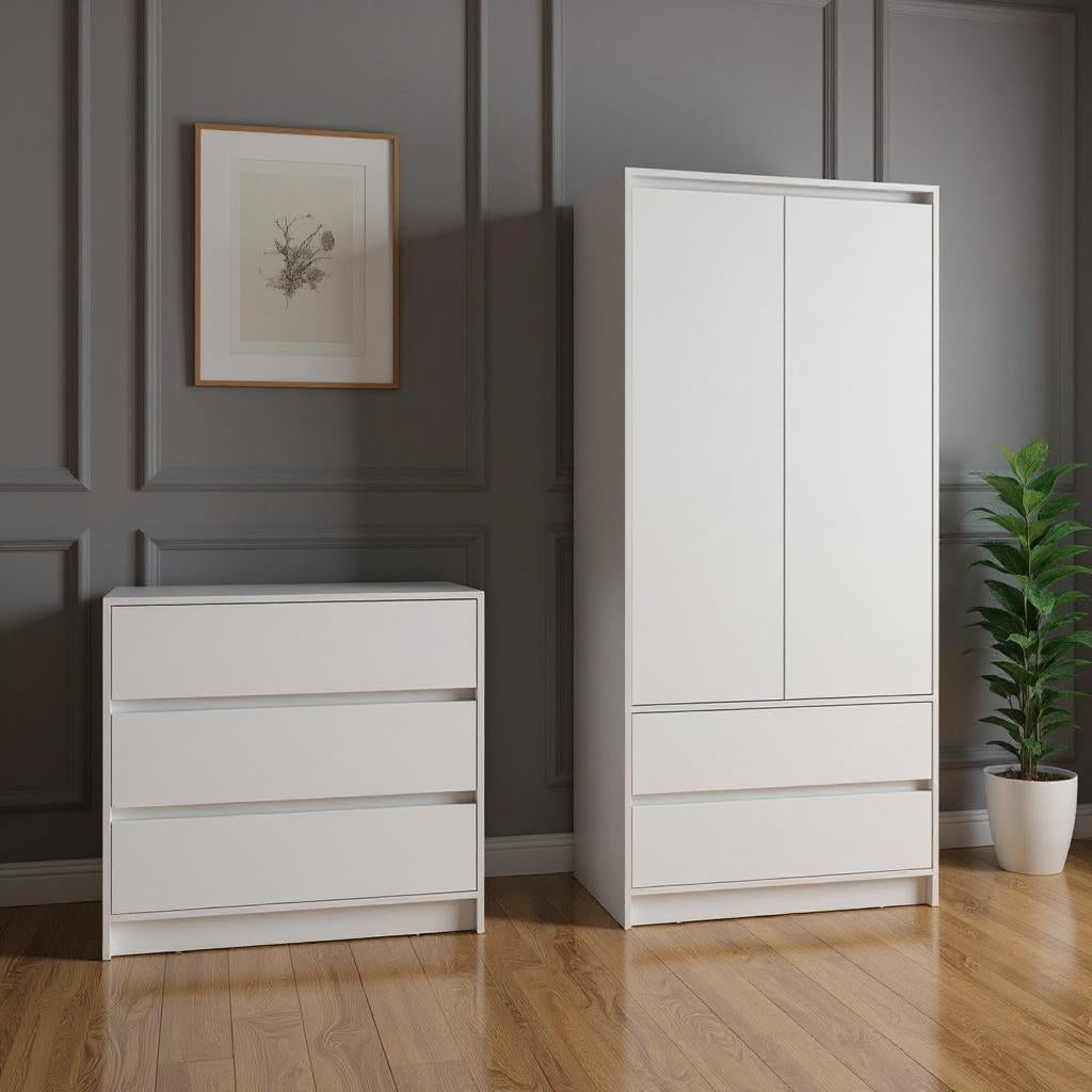 Two Piece White Bedroom Set