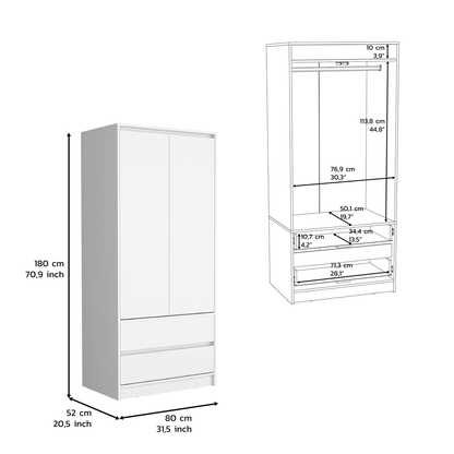 Two Piece White Bedroom Set