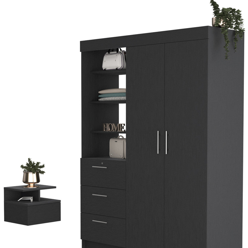 Two Piece Black Bedroom Set