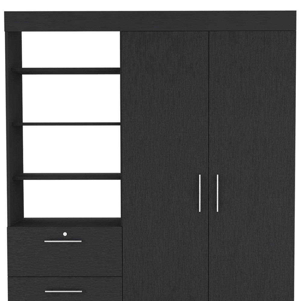 Two Piece Black Bedroom Set