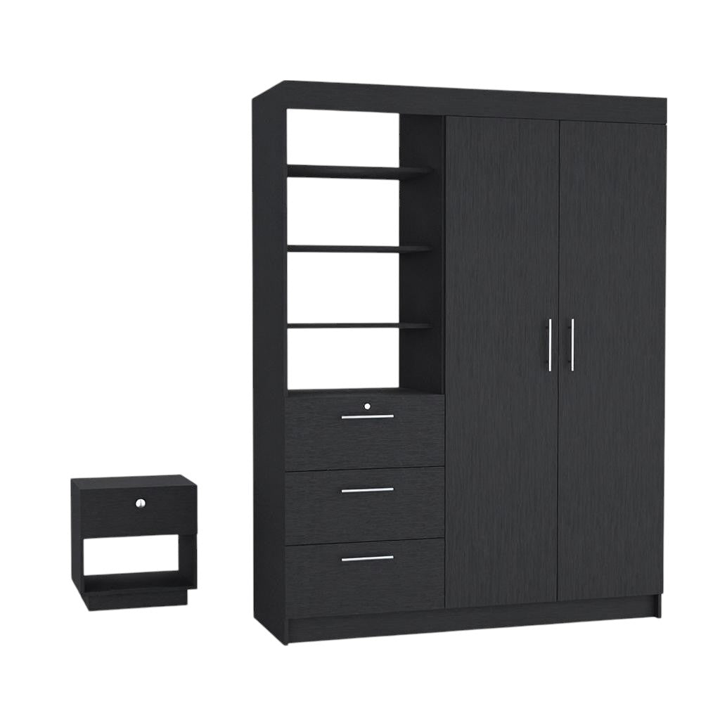 Two Piece Black Bedroom Set