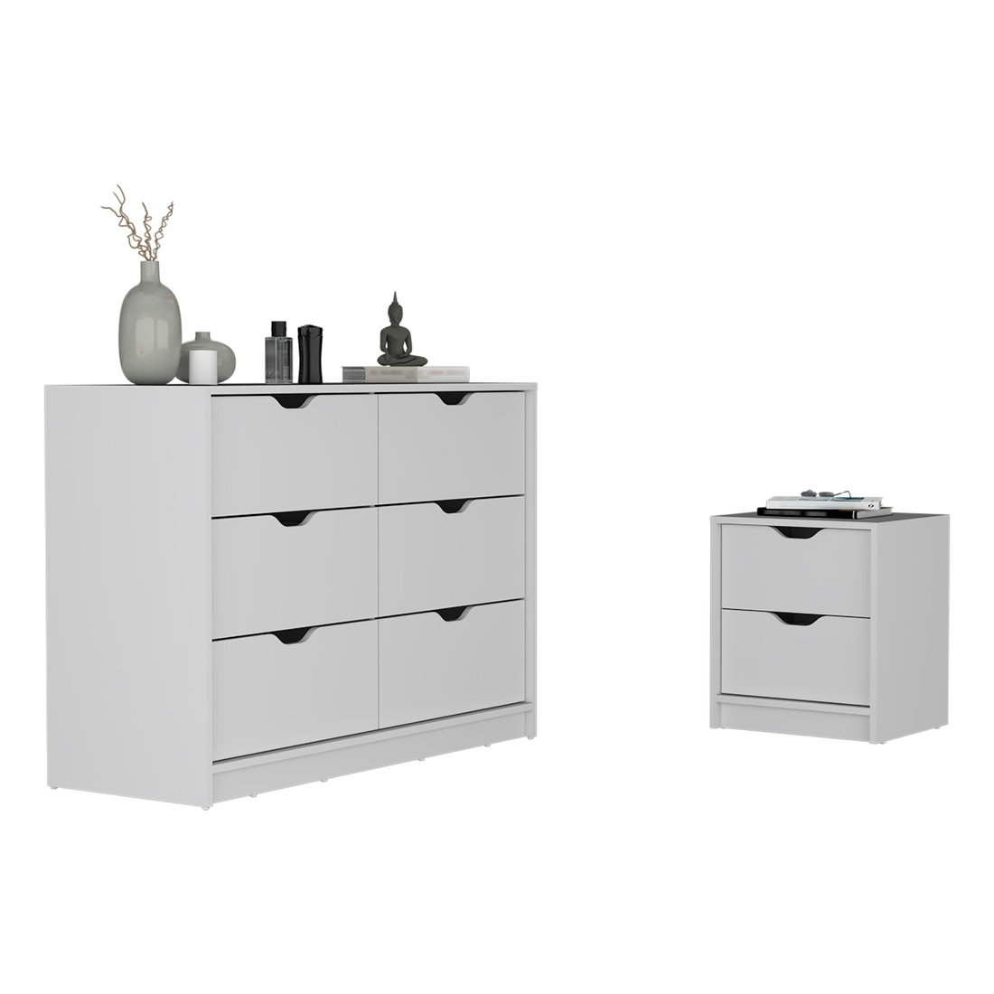 Two Piece White Bedroom Set