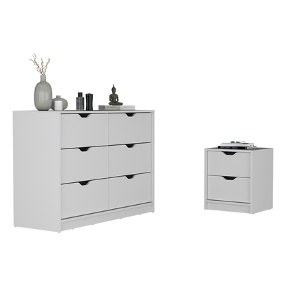 Two Piece White Bedroom Set
