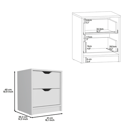 Two Piece White Bedroom Set