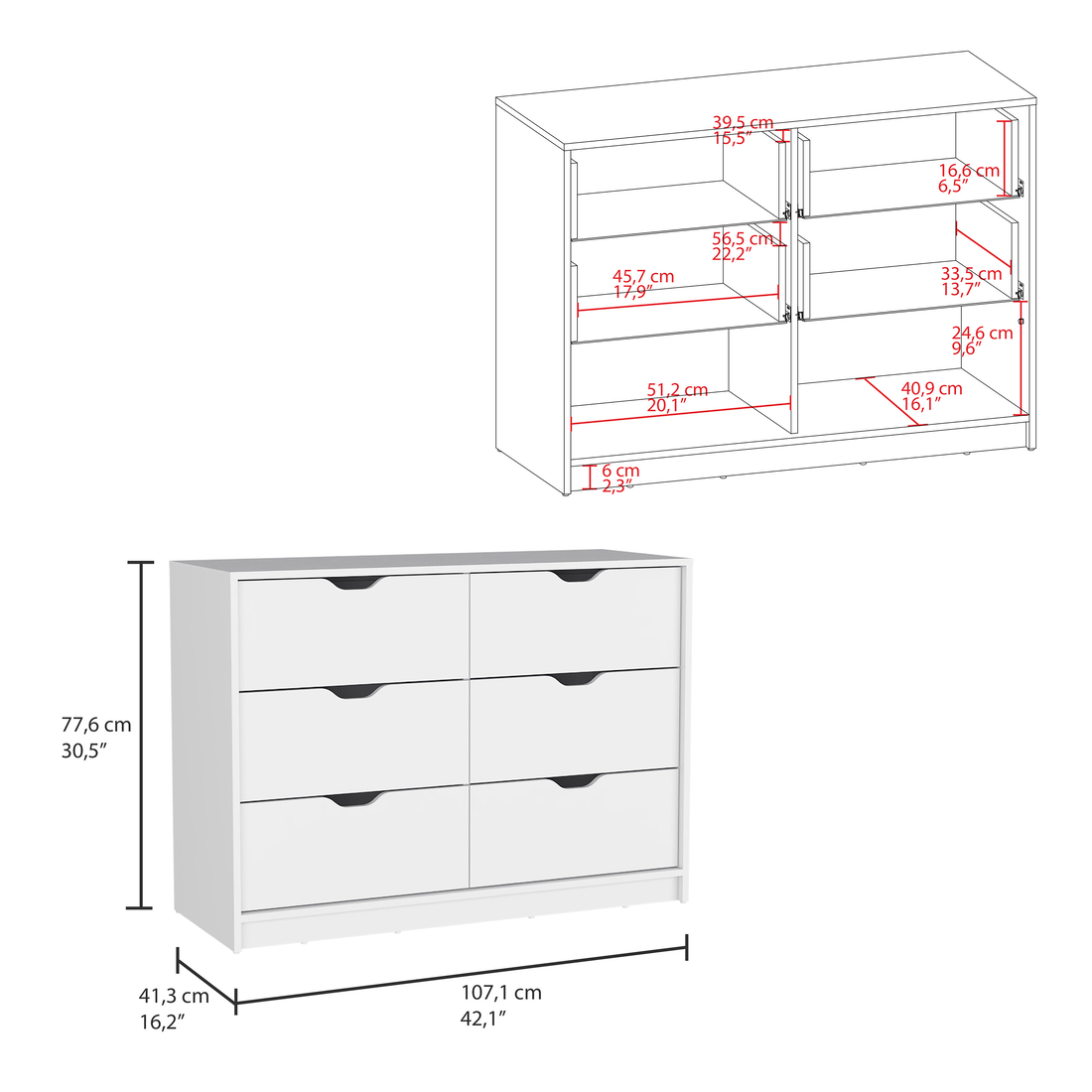 Two Piece White Bedroom Set