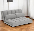 45" Gray Futon Convertible Sleeper Loveseat and Toss Pillows