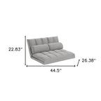 45" Gray Futon Convertible Sleeper Loveseat and Toss Pillows
