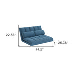 45" Blue Futon Convertible Sleeper Loveseat and Toss Pillows