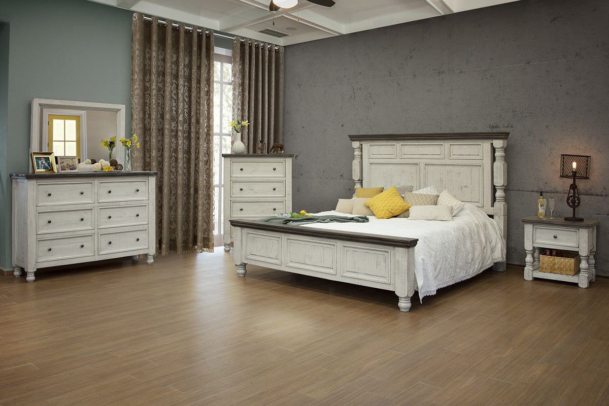 27" Ivory Solid Wood One Drawer Nightstand