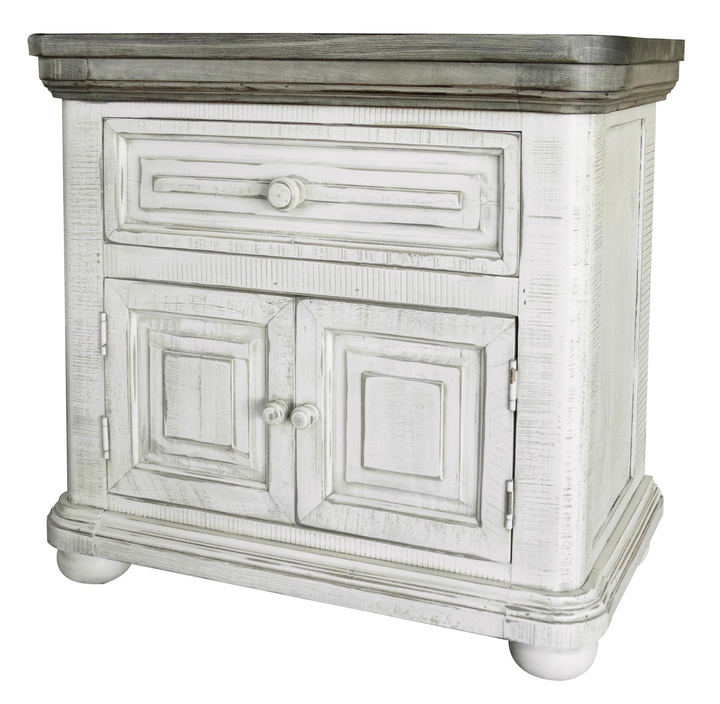 27" Ivory Solid Wood One Drawer Nightstand