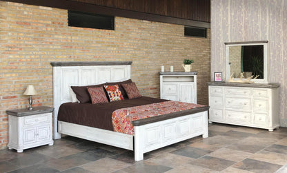 27" Ivory Solid Wood One Drawer Nightstand