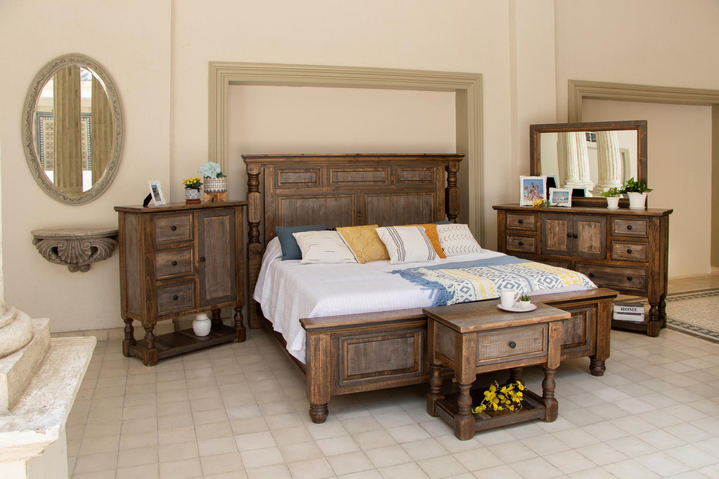 27" Brown Solid Wood One Drawer Nightstand