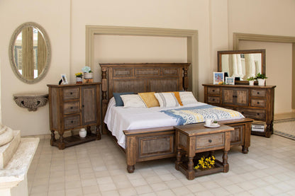 27" Brown Solid Wood One Drawer Nightstand
