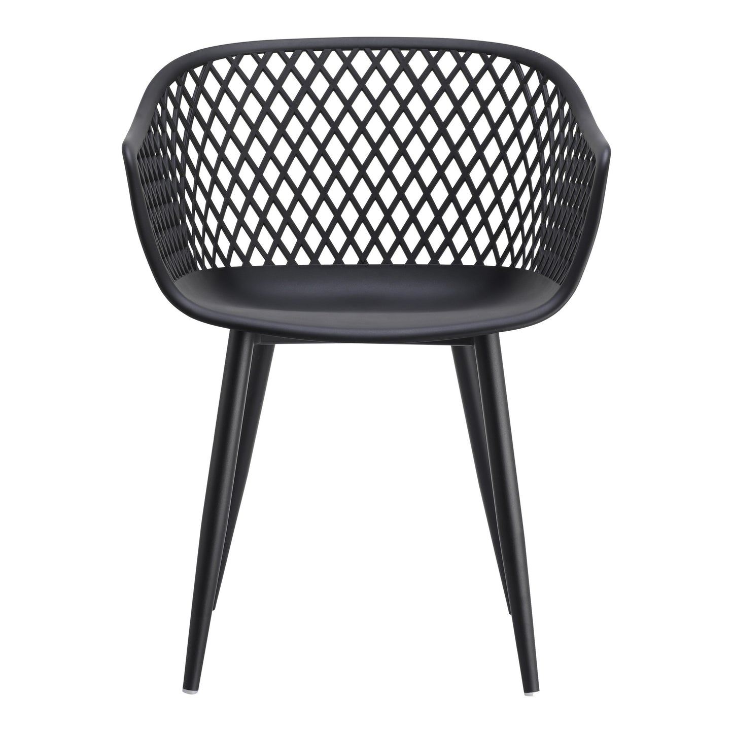 Set of Two Black Heavy Duty Plastic Dining Arm Chairs