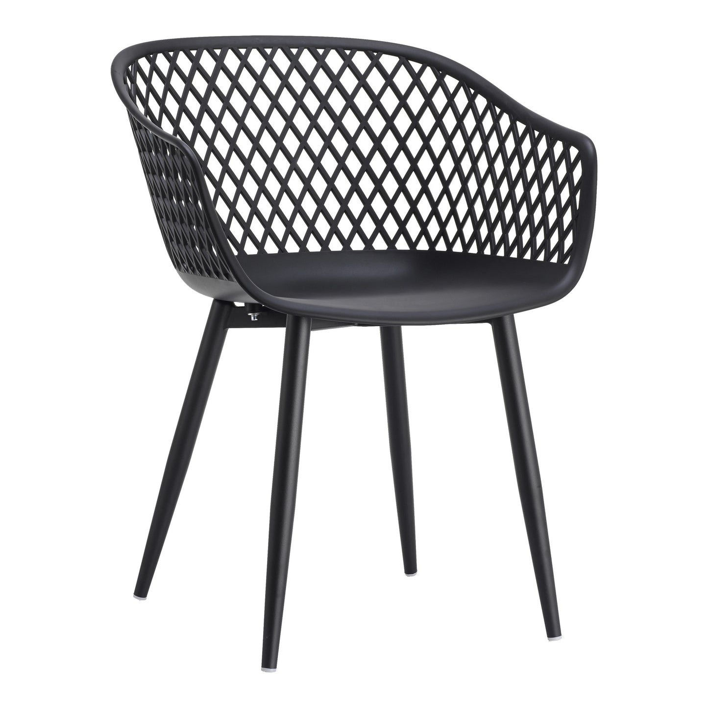 Set of Two Black Heavy Duty Plastic Dining Arm Chairs