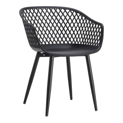 Set of Two Black Heavy Duty Plastic Dining Arm Chairs
