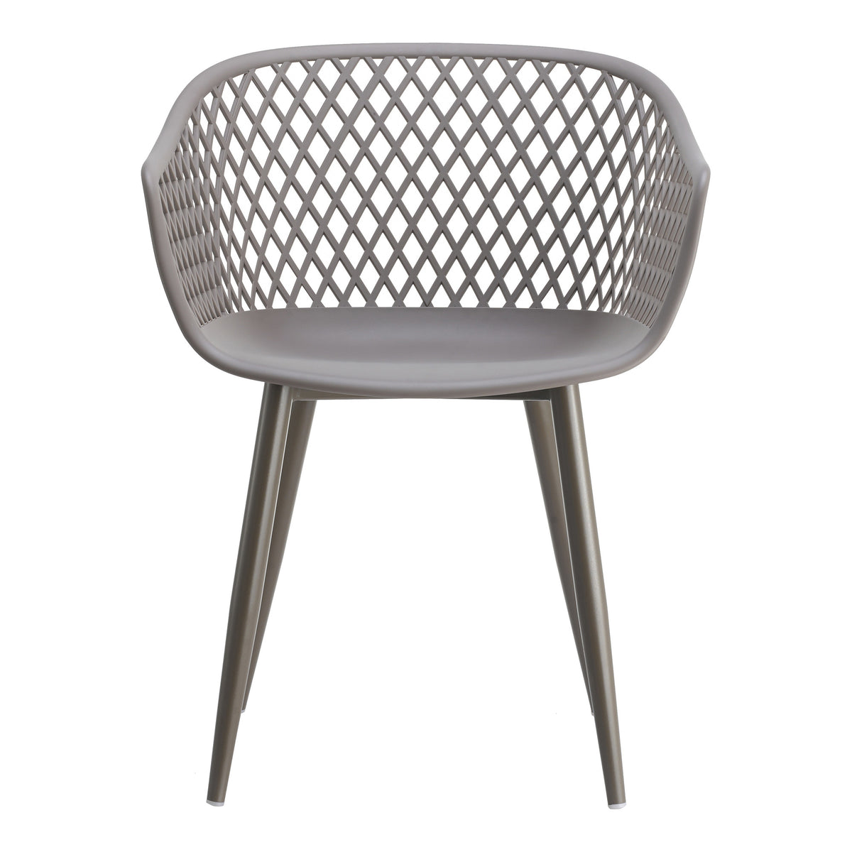 Set of Two Gray Heavy Duty Plastic Dining Arm Chairs