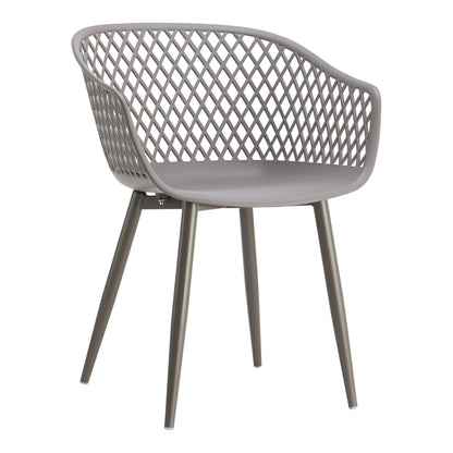 Set of Two Gray Heavy Duty Plastic Dining Arm Chairs