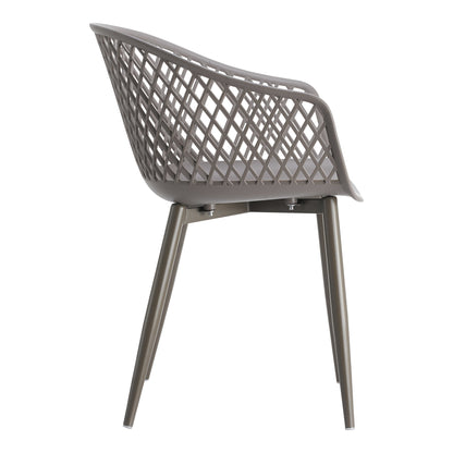 Set of Two Gray Heavy Duty Plastic Dining Arm Chairs