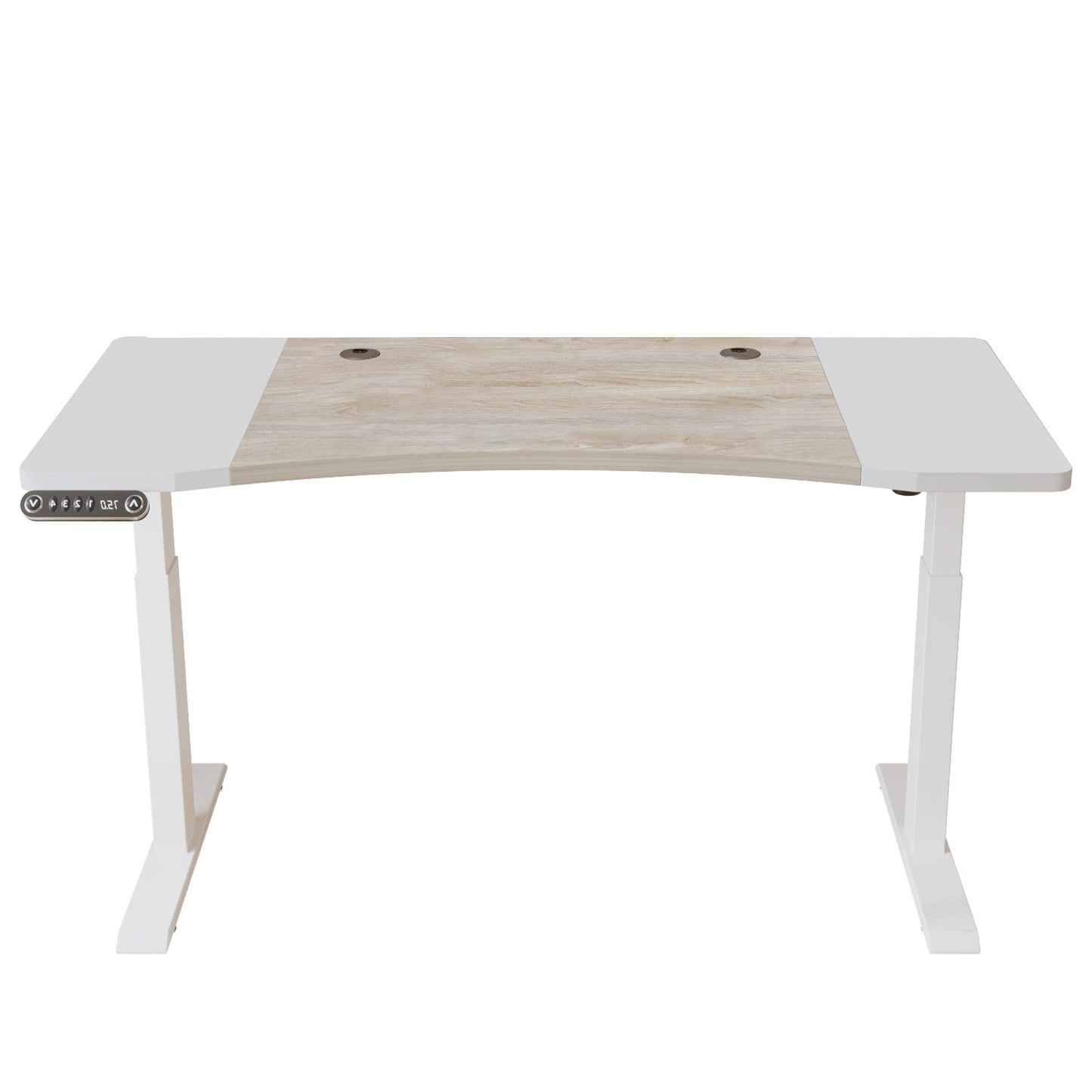 63" Adjustable Brown and White Standing Desk