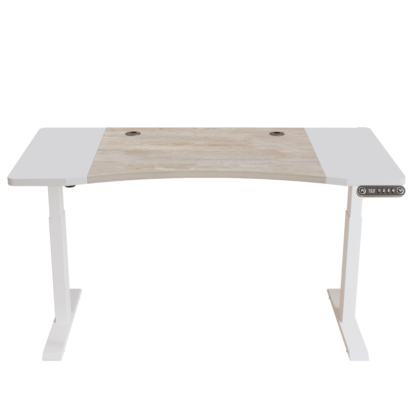 63" Adjustable Brown and White Standing Desk