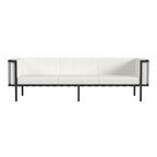 77" Black Iron and Cushions Patio Sofa