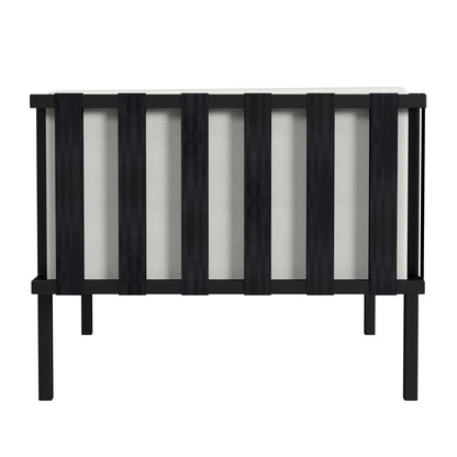 77" Black Iron and Cushions Patio Sofa