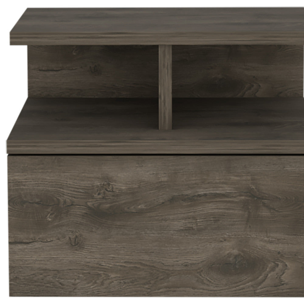 12" Brown Wood One Drawer Nightstand