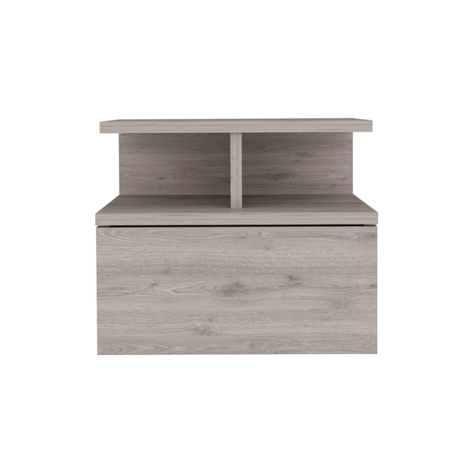 12" Light Gray Wood One Drawer Nightstand