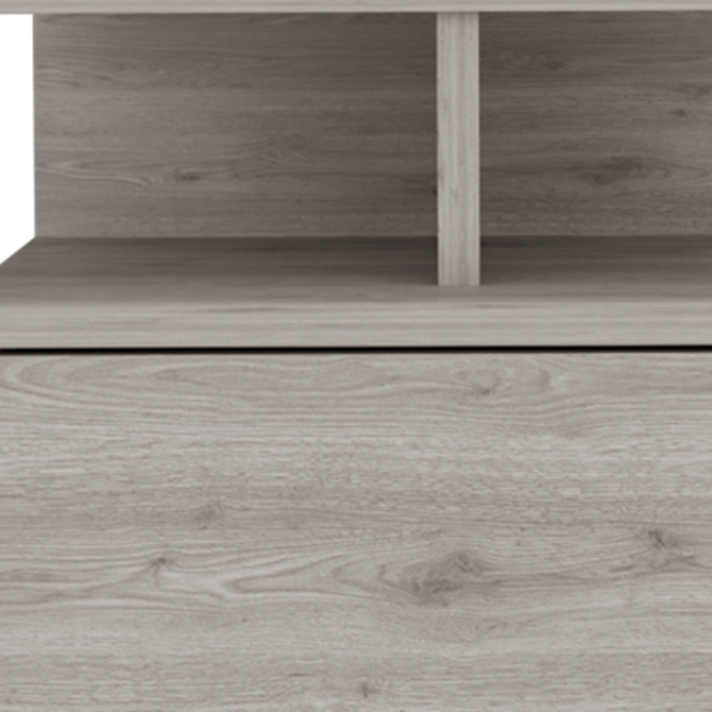 12" Light Gray Wood One Drawer Nightstand