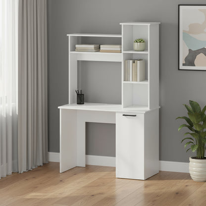 39" White Computer Desk With Hutch