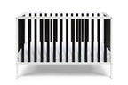 Black and White Solid and Manufactured Wood Standard Three In One Convertible Crib
