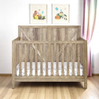 Chestnut Distressed Solid Wood Standard Four In One Convertible Crib