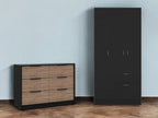 Two Piece Brown and Black Bedroom Set
