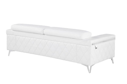 White Top Grain Leather Five Person Seating Set
