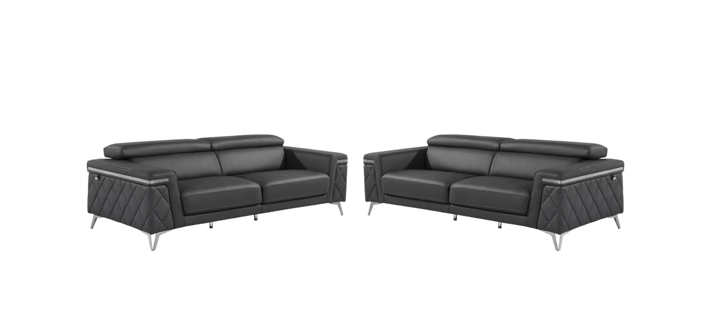 Two Piece Gray Four Person Seating Set