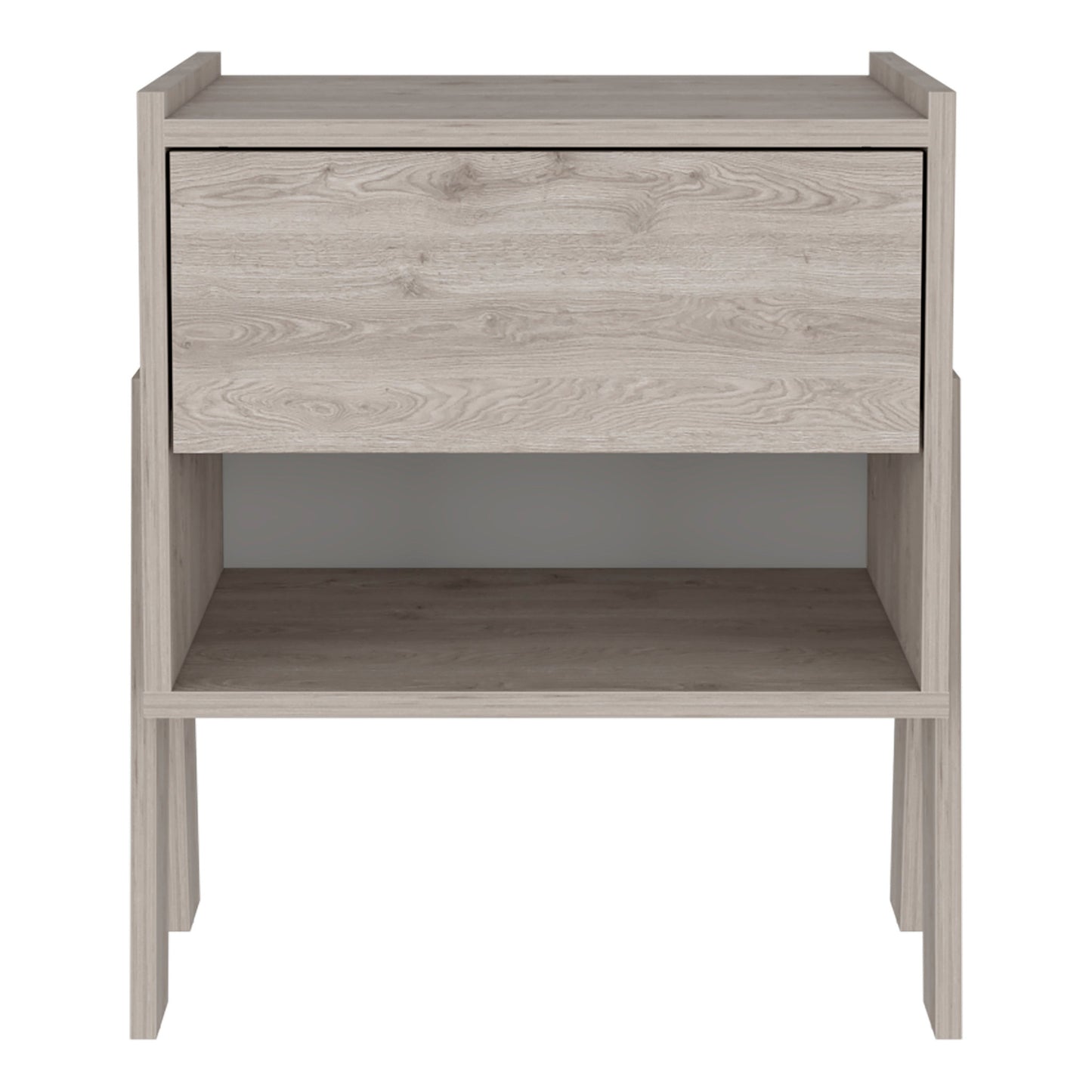 22" Light Gray Wood One Drawer Nightstand