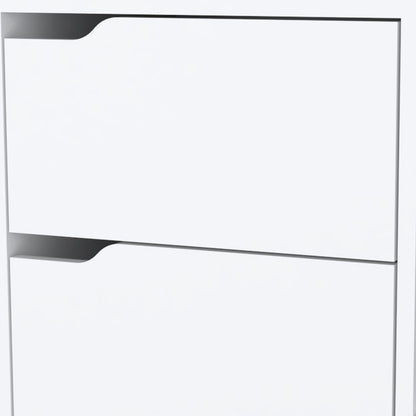 20" White Wood Two Drawer Nightstand
