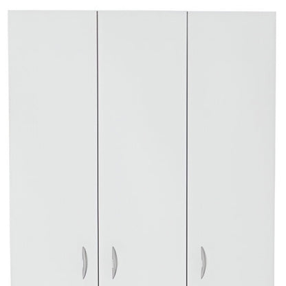 71" White Three Door Two Drawer Combo Dresser
