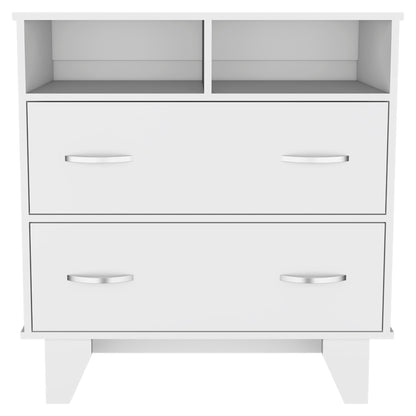 32" White Two Drawer Dresser