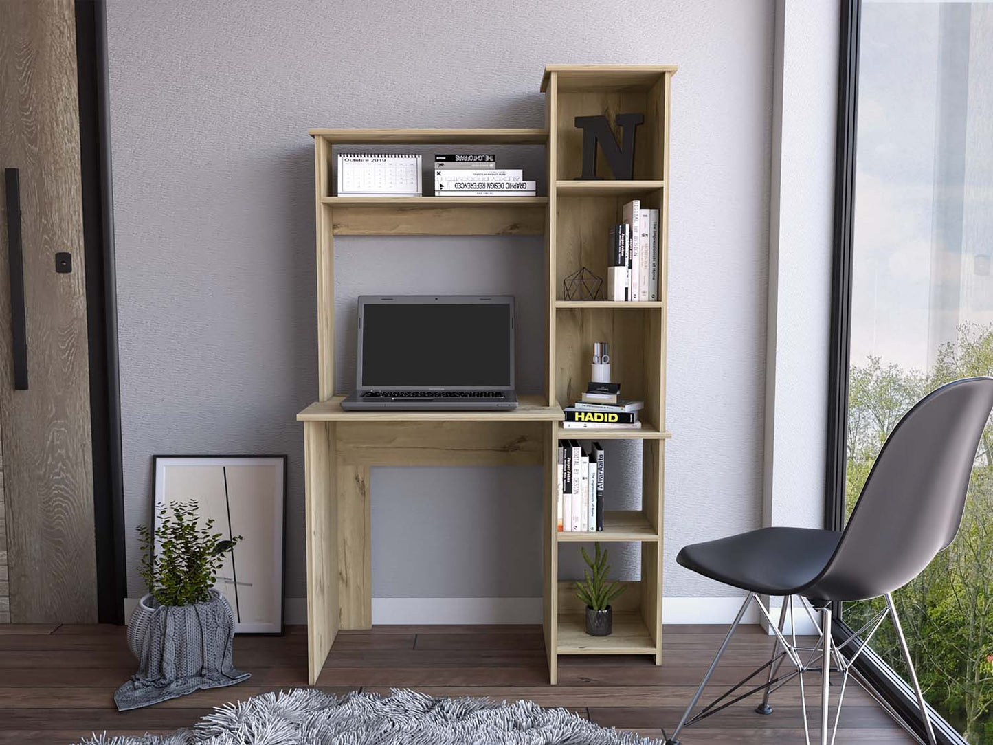 39" Oak Wood Writing Desk