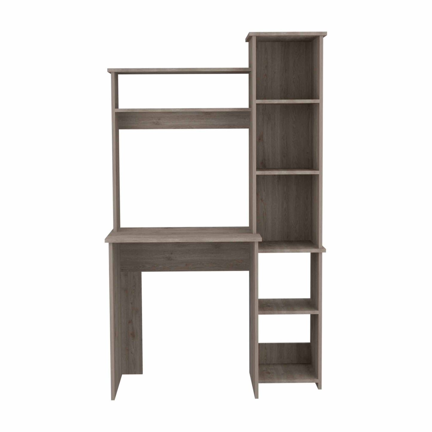 39" Light Gray Wood Writing Desk and Bookshelf Set