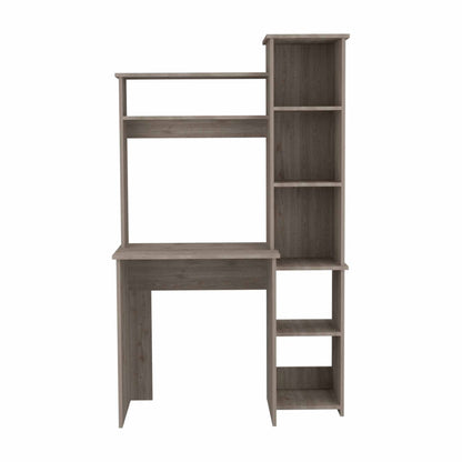 39" Light Gray Wood Writing Desk and Bookshelf Set