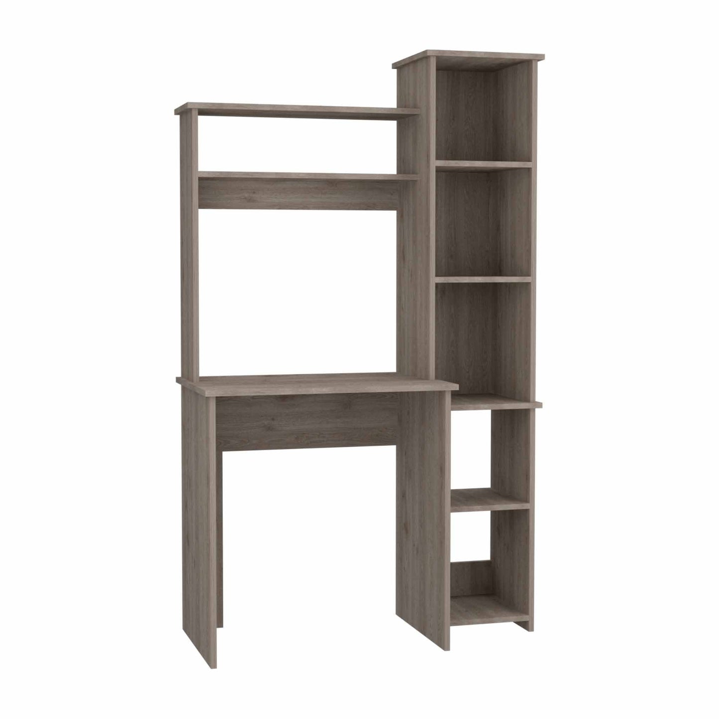 39" Light Gray Wood Writing Desk and Bookshelf Set