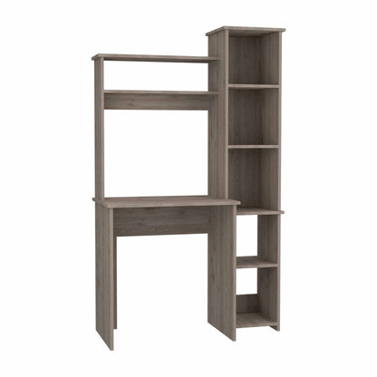 39" Light Gray Wood Writing Desk and Bookshelf Set