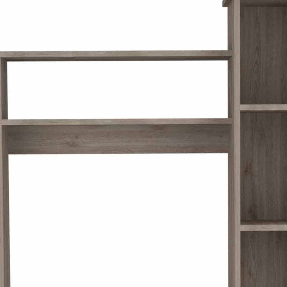 39" Light Gray Wood Writing Desk and Bookshelf Set